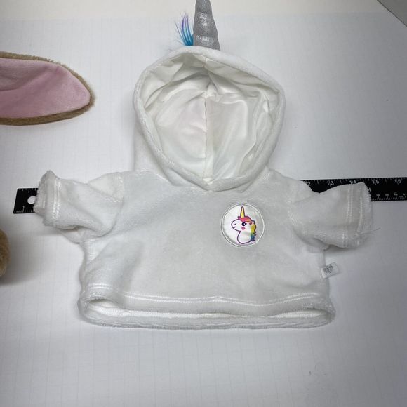 Build A Bear Bunny Rabbit Brown W/Pink Accents & Unicorn Hooded Top 15 inches - Picture 9 of 13